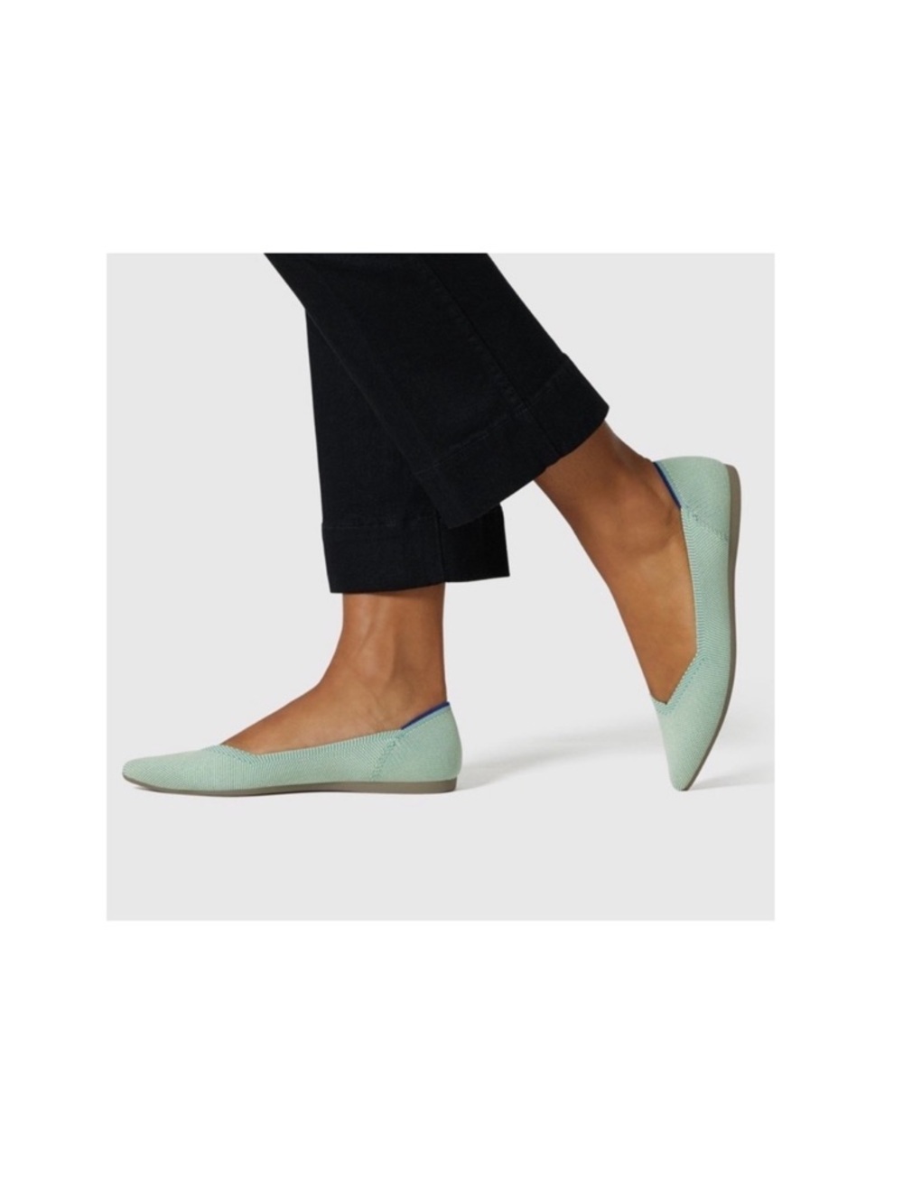 Rothy's The Point Limited Edition Mint Green Washable Comfort Flats Womens 10